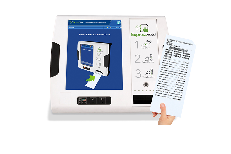 Photo of the ExpressVote ballot marking device